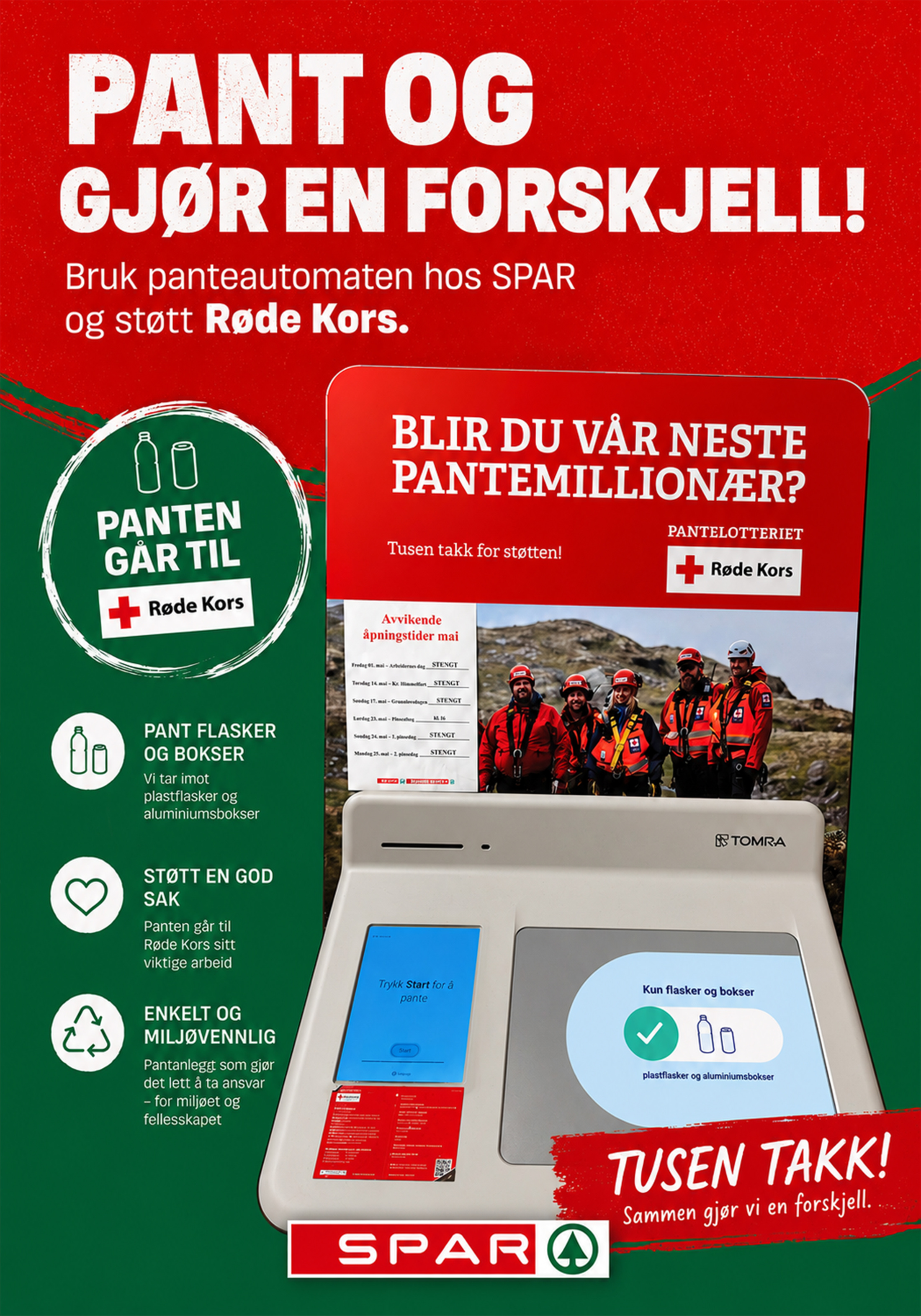 Plakat: Pant og gjør en forskjell, Spar panteautomat