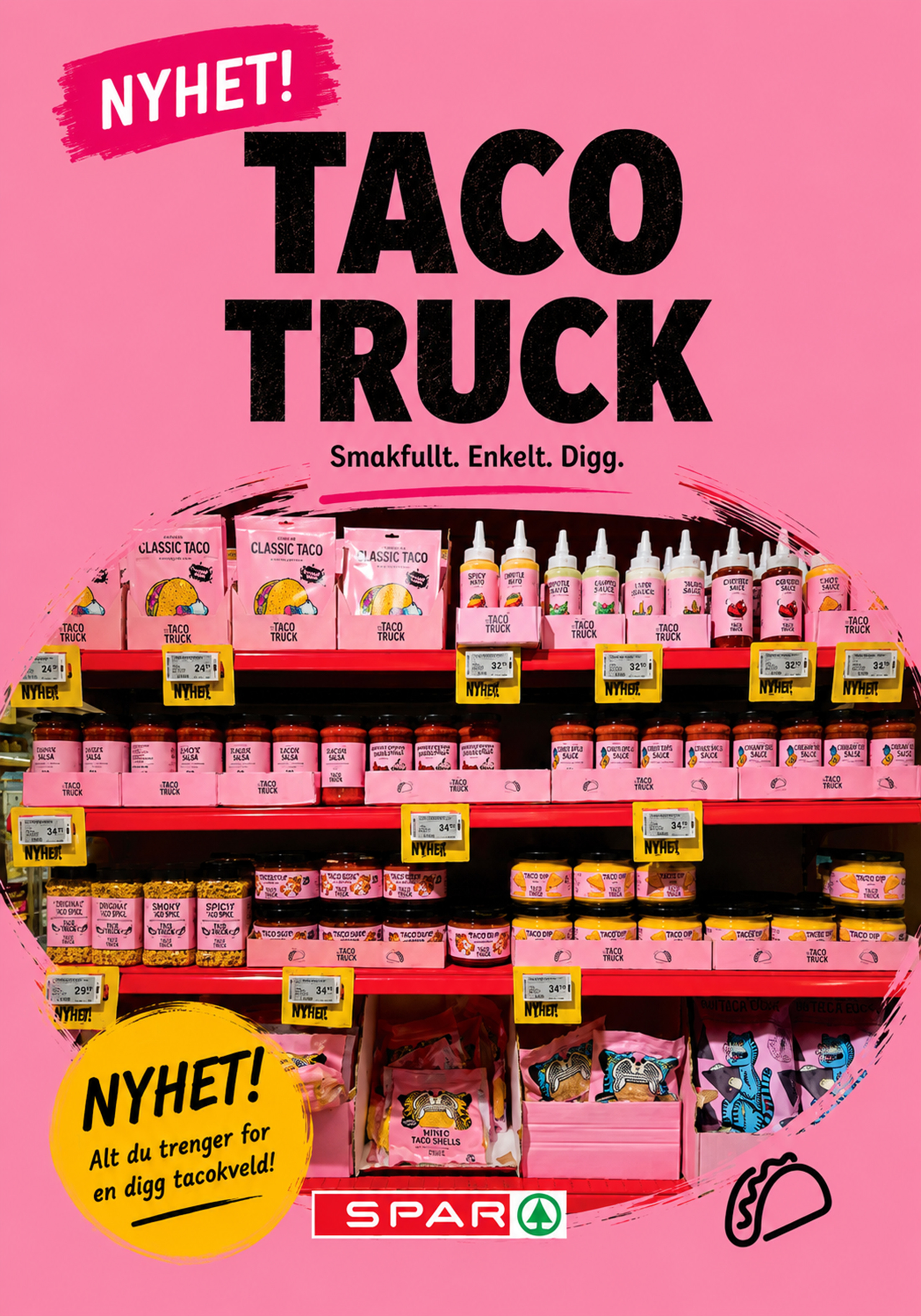 Plakat: Nyhet Taco Truck hos Spar